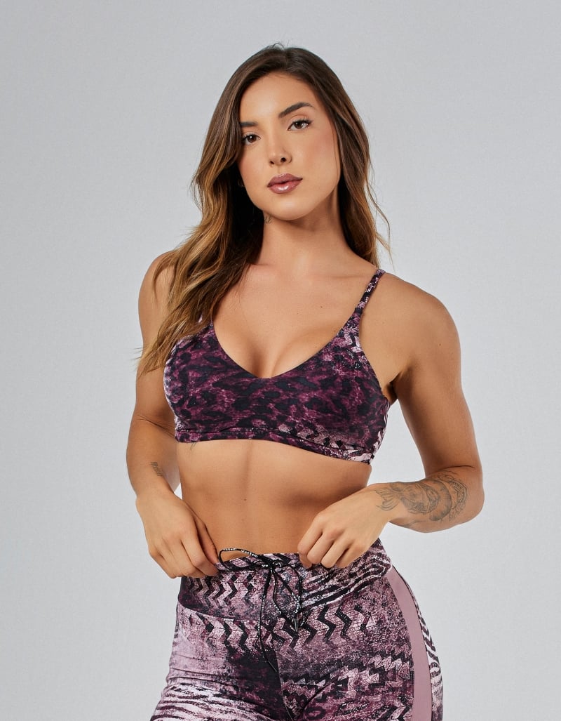 Ju Wild Animal Black & Satin Light Support Top