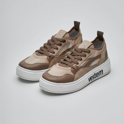Frida Multicolor Cocoa Brown & Oat Beige Sneakers